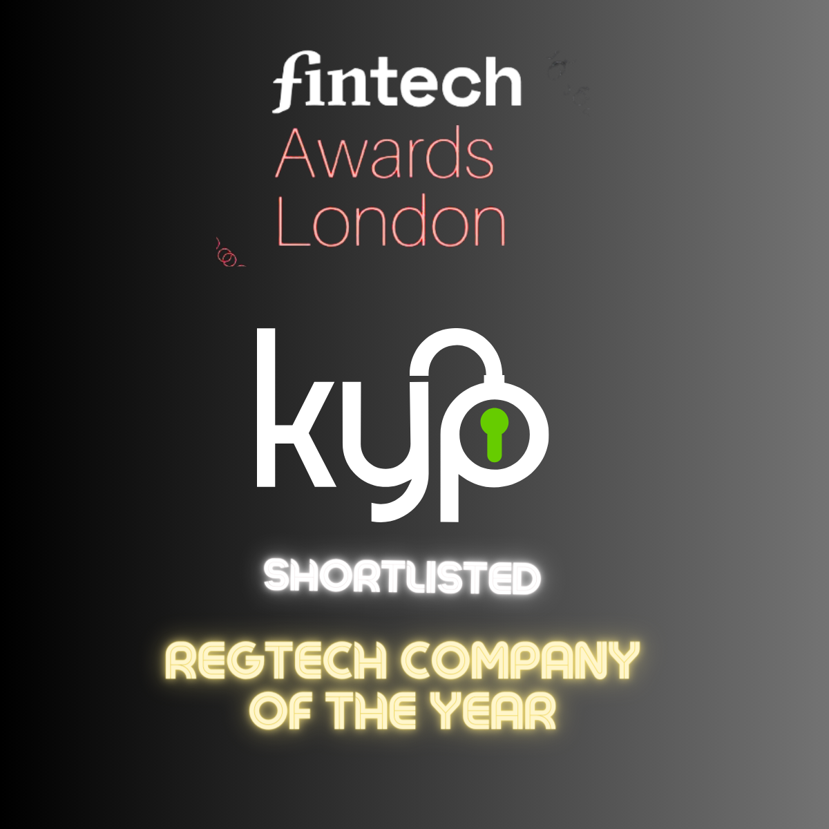 KYP shortlisted for RegTech Company of the Year at the upcoming London FinTech Awards 2024 • KYP