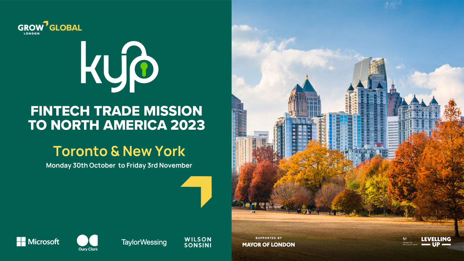 KYP to represent London's vibrant FinTech sector on a remarkable trade mission to North America • KYP